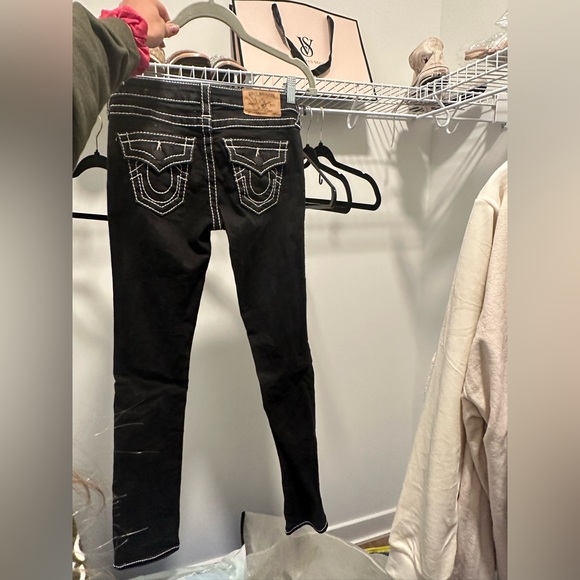True Religion Black Skinny Jeans with White Stitching - Picture 10 of 11